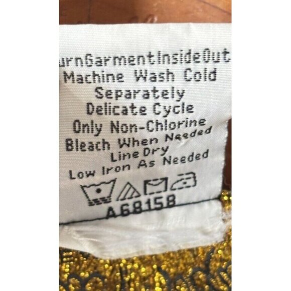 Bob Mackie Wearable Art Black Fleece Jacket With Gold Embroidery Size Medium - Picture 4 of 10